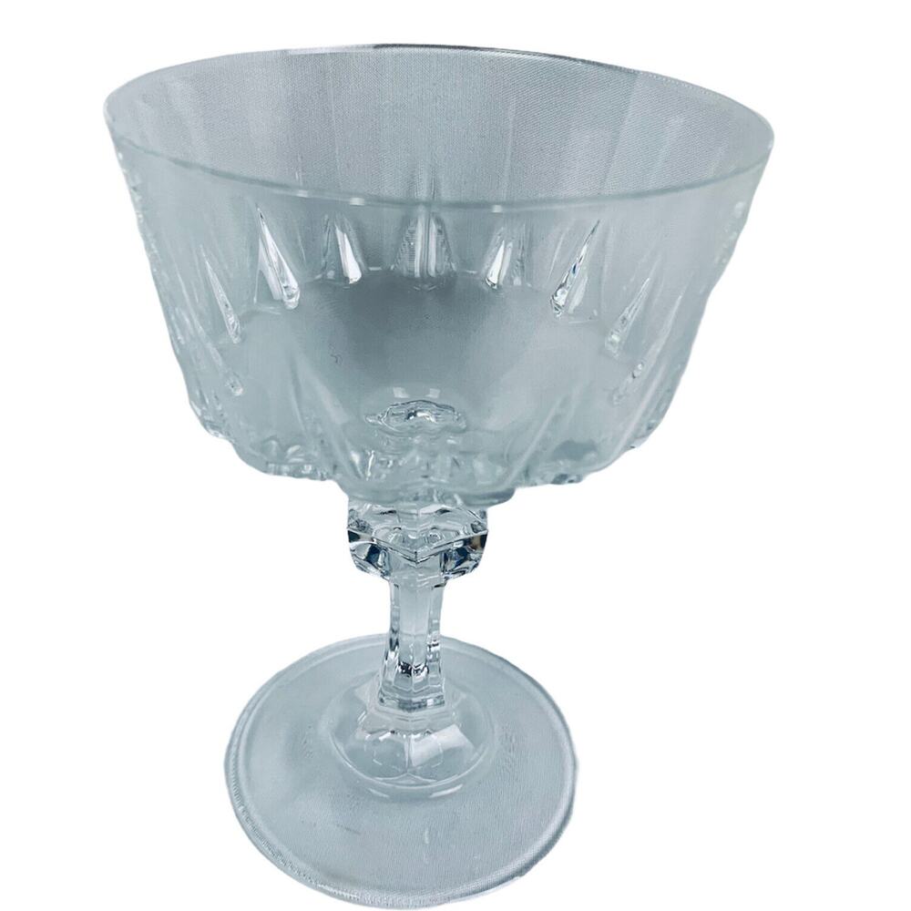 Vintage Cut Crystal 5"h Stemmed Cordial Glass Stemware